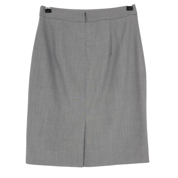 Banana Republic Straight Pencil Skirt Wool Gray Zip Back Career Business 2 - Picture 2 of 6
